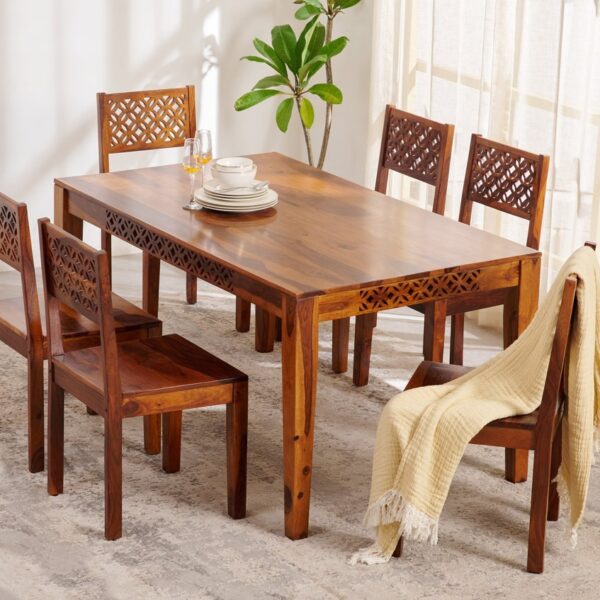 Sheesham Wood 6-Seater Dining Table set